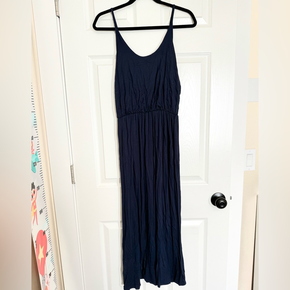 Dark navy blue maxi dress